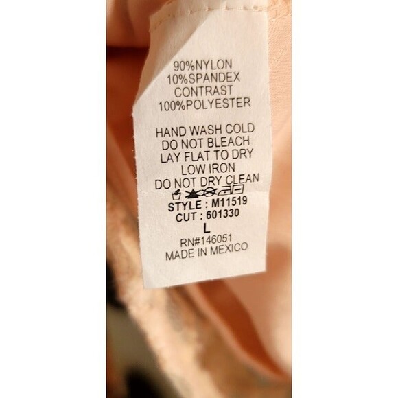 Faith and Joy Peach Lace Blouse Size Large - Picture 5 of 5